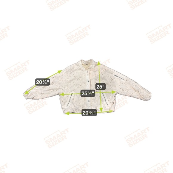 Free People Jacket Women’s Small Daisy Jane Eyelet Bomber Zip Up Ivory Boho - Picture 10 of 11